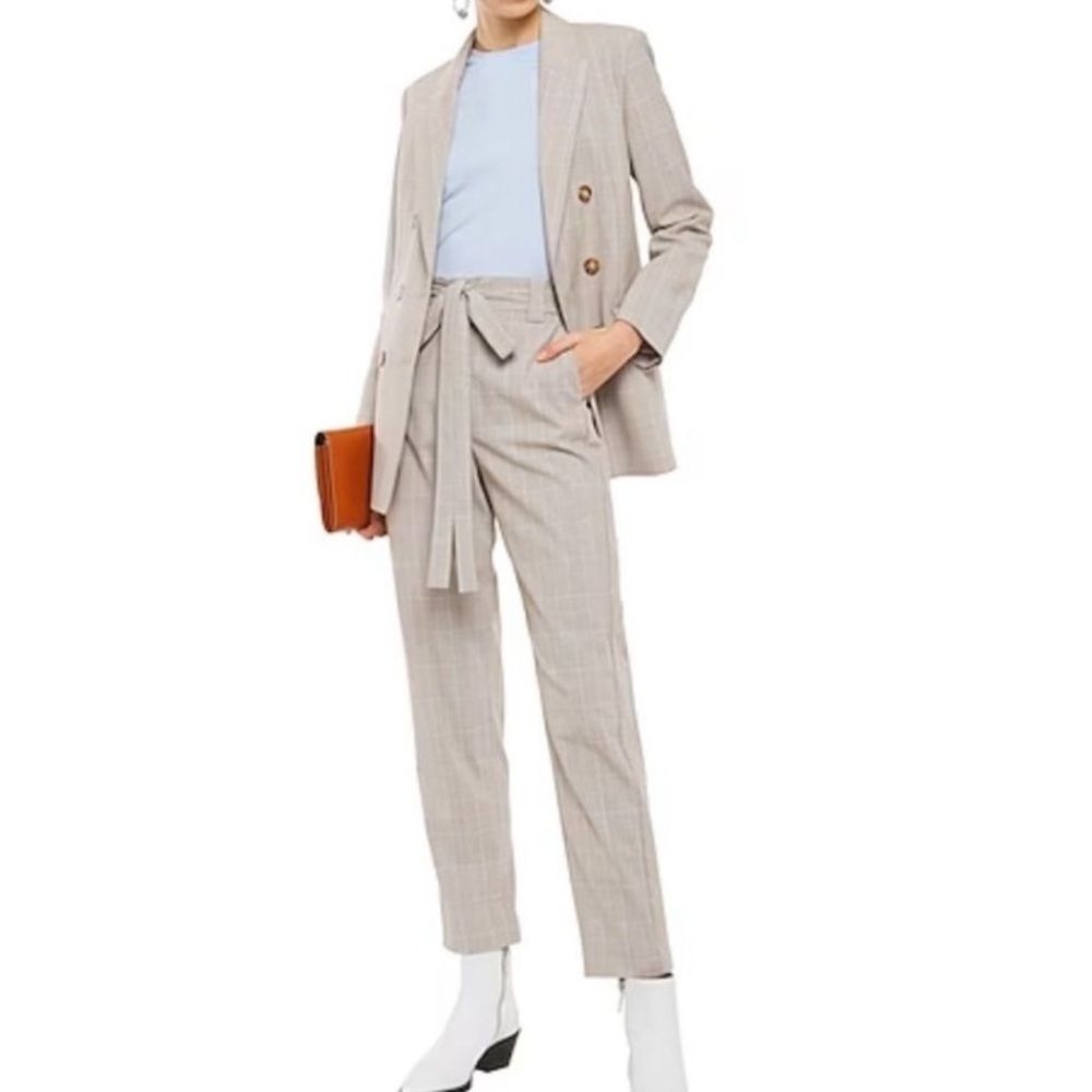 Joie Plaid Tie Front High Waist Plaid Trouser
Pant Ivory